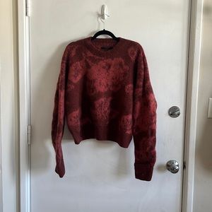 All Saints Burgundy Rose Sweater